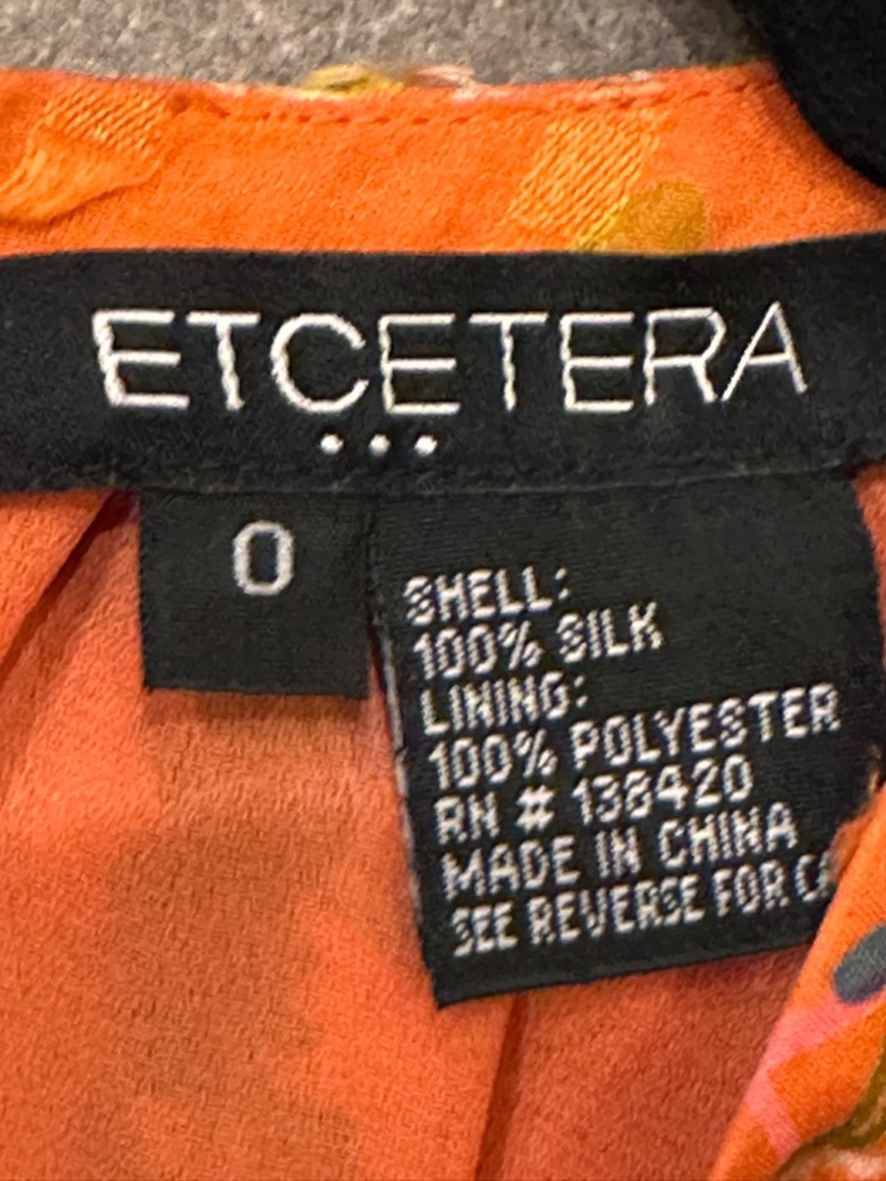 Etcetera 100% Silk Size 0 Orange Floral Halter Midi Dress - Picture 10 of 11